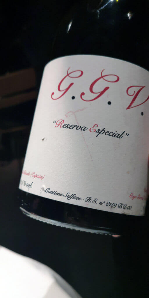 G.G.V. Reserva Especial 2010 de la bodega Goyo Garcia Viadero de la D.O Ribera del Duero. Celler de Can Roca
